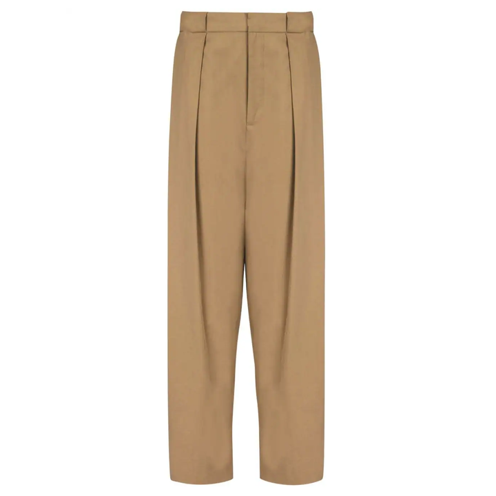 Balmain_Pleated_Loose_Cotton_Pants_Beige