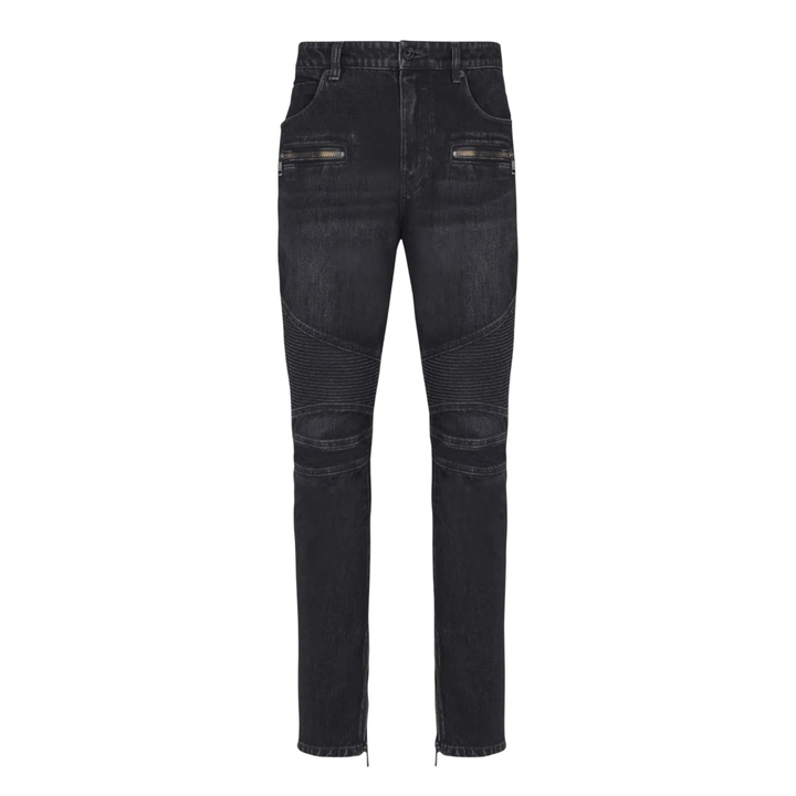 Regular Biker Denim Pants