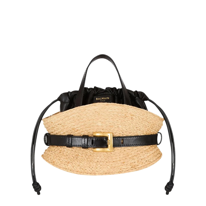 Shuffle Mini Raffia Calfskin Bag