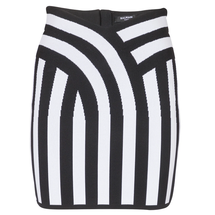 V-Shape Stripe Short Skirt