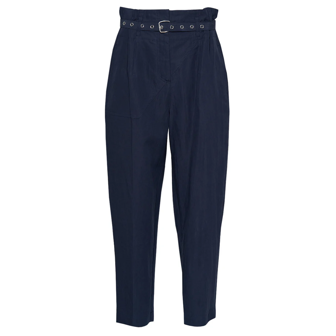 Belted Paperbag Tapered Pant