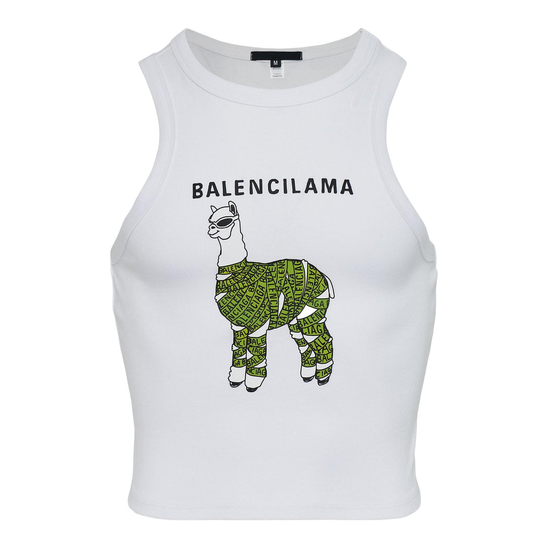 Club21 - Black Score - Womens Cropped Tank - TANK TOPS - White