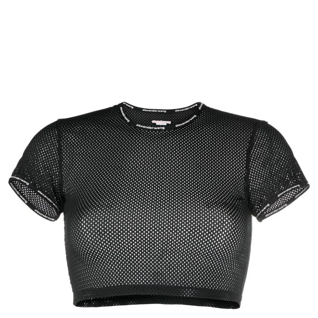 Cropped Tee Shirt With Logo