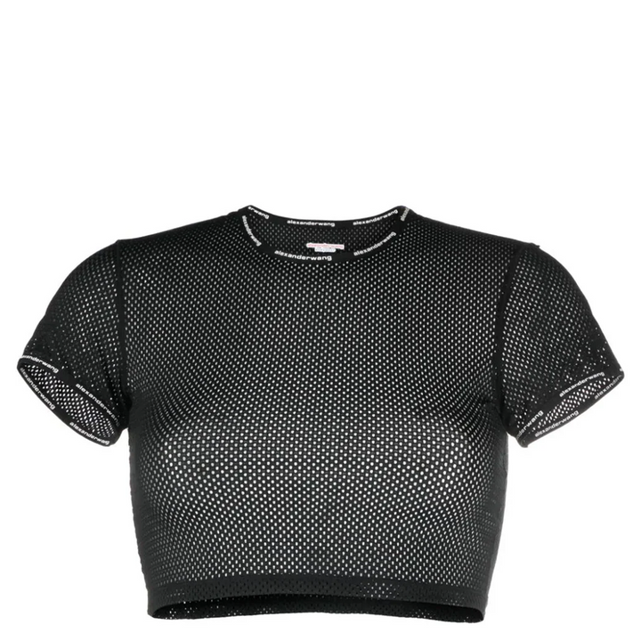 Cropped Tee Shirt With Logo