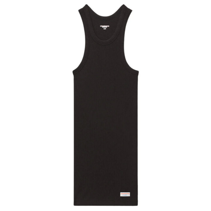 Womens Racer Tank Dress In Ribbed Cotton