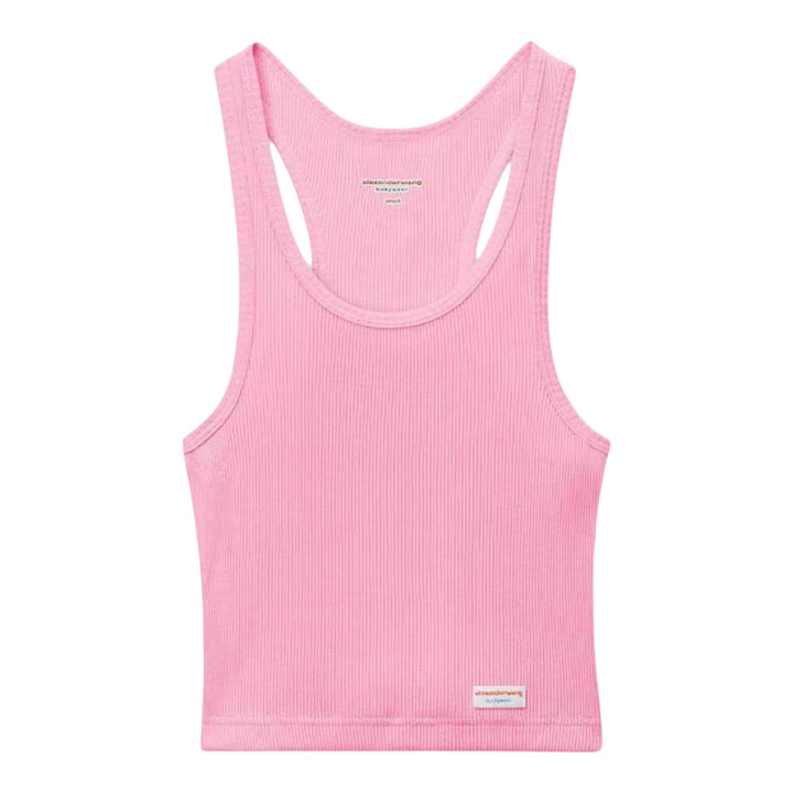 BODYWEARBYALEXANDERWANG_CroppedRacerbackTankInRibbedCottonJersey-Pink