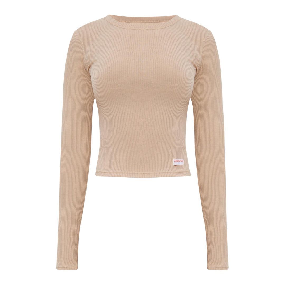 Club21 - Bodywear by Alexander Wang - Long Sleeve Crewneck Tee - KNIT TOPS - Beige