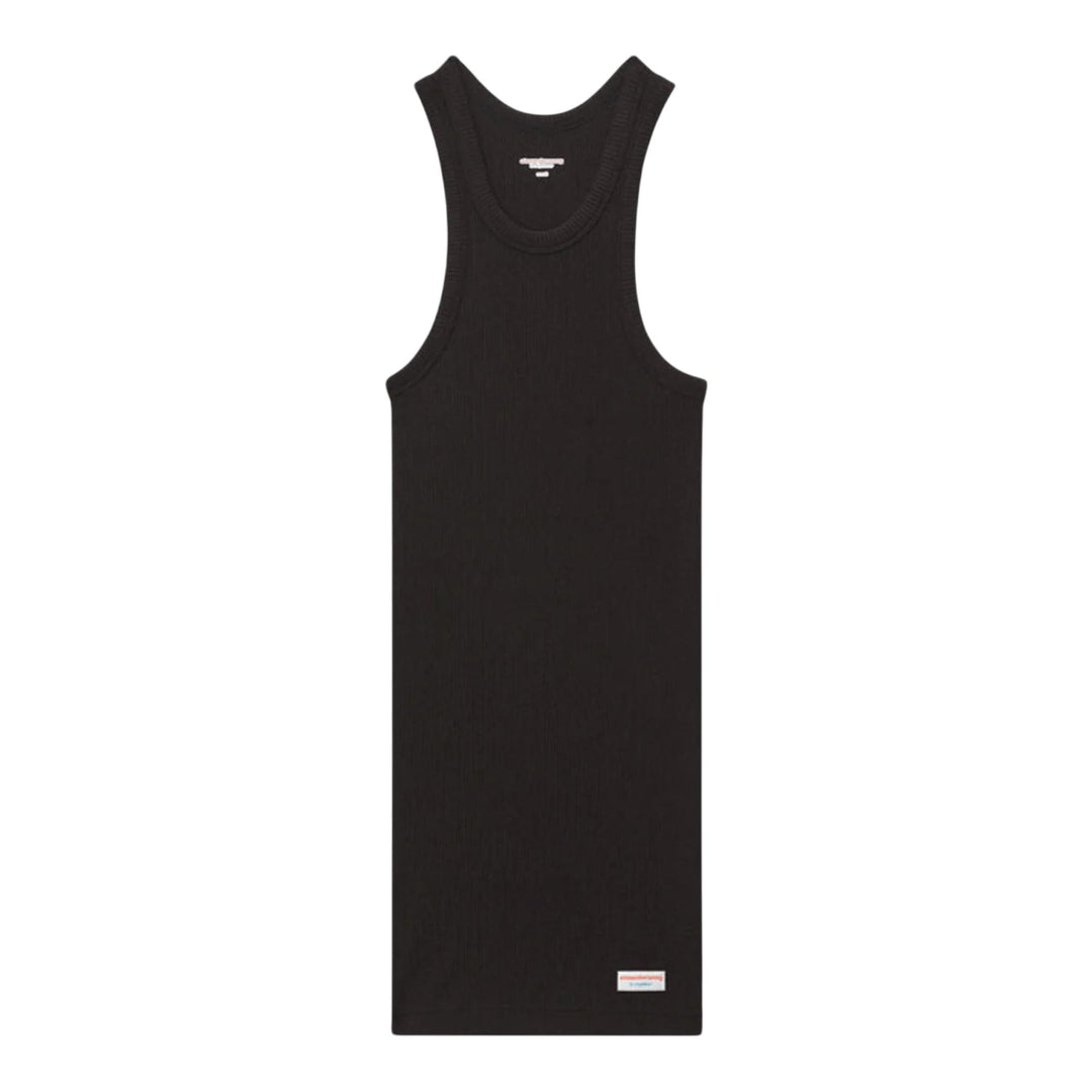Club21 - Bodywear by Alexander Wang - Womens Racer Tank Dress In Ribbed Cotton - UNDERSHIRTS - Black