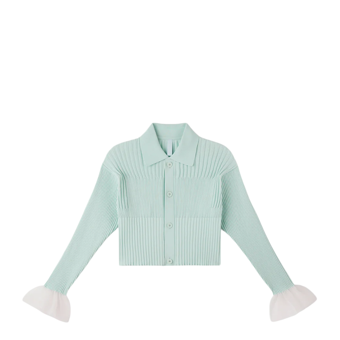 Fluted Lucent Cropped Shirt