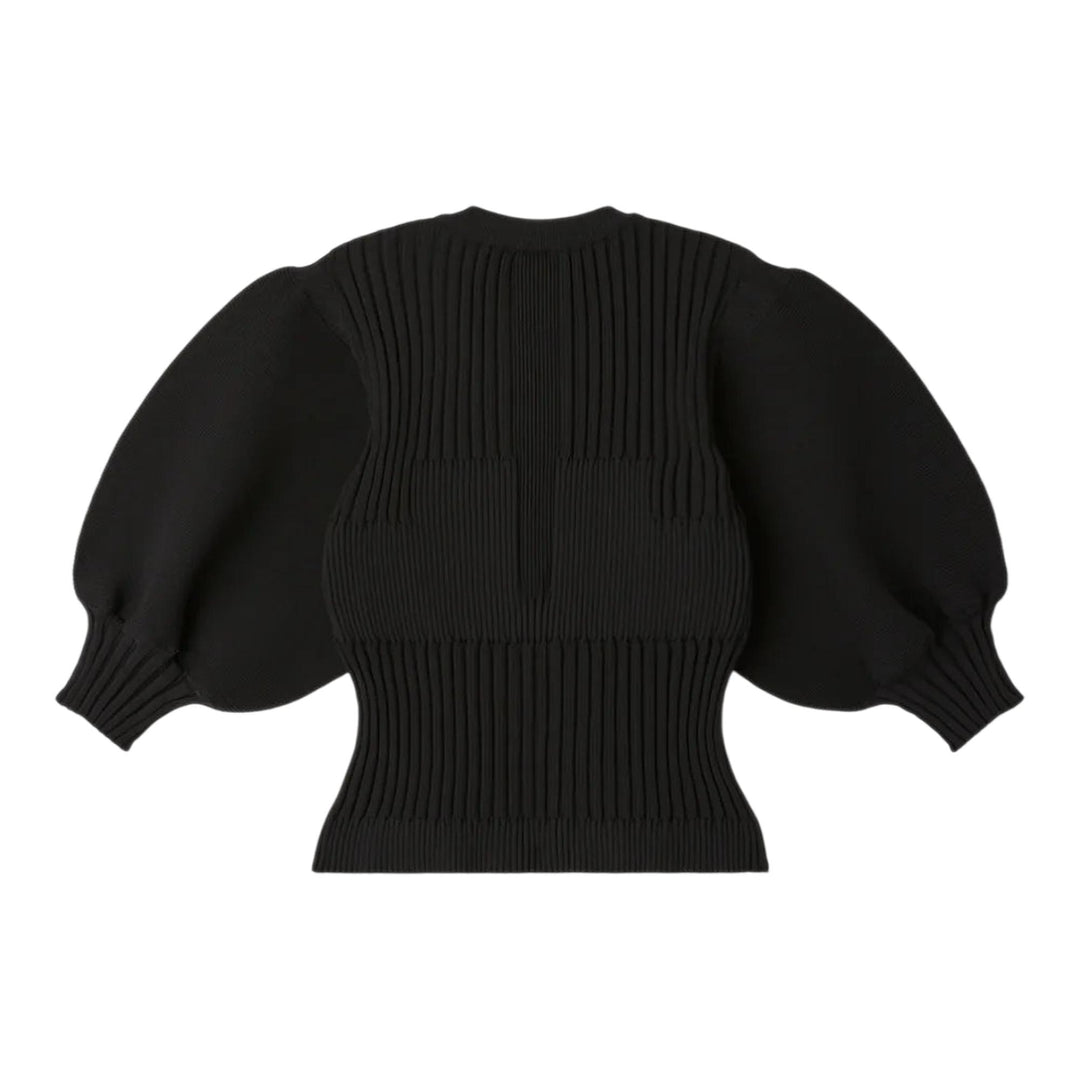 Club21 - CFCL - Fluted Short Puff Sleeve Cardigan - CARDIGANS - Black