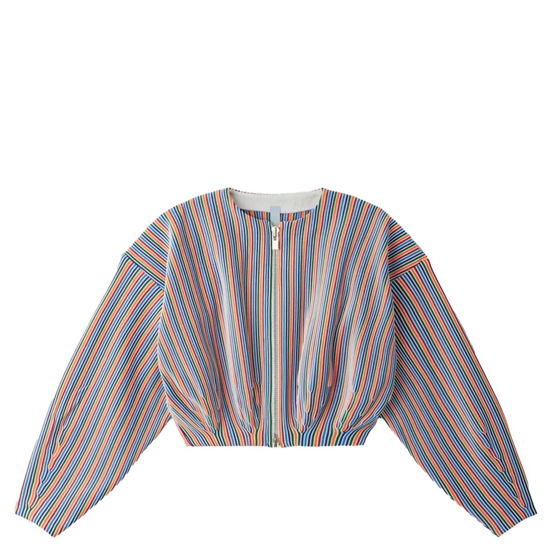 Hypha Collarless Cropped Bomber