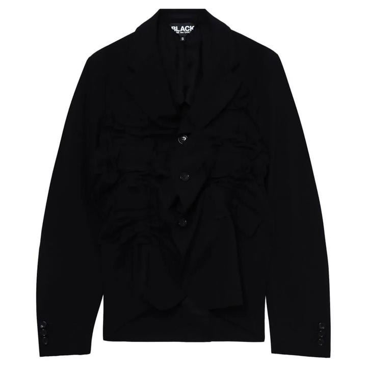 Ruffle Gathering Button Blouson