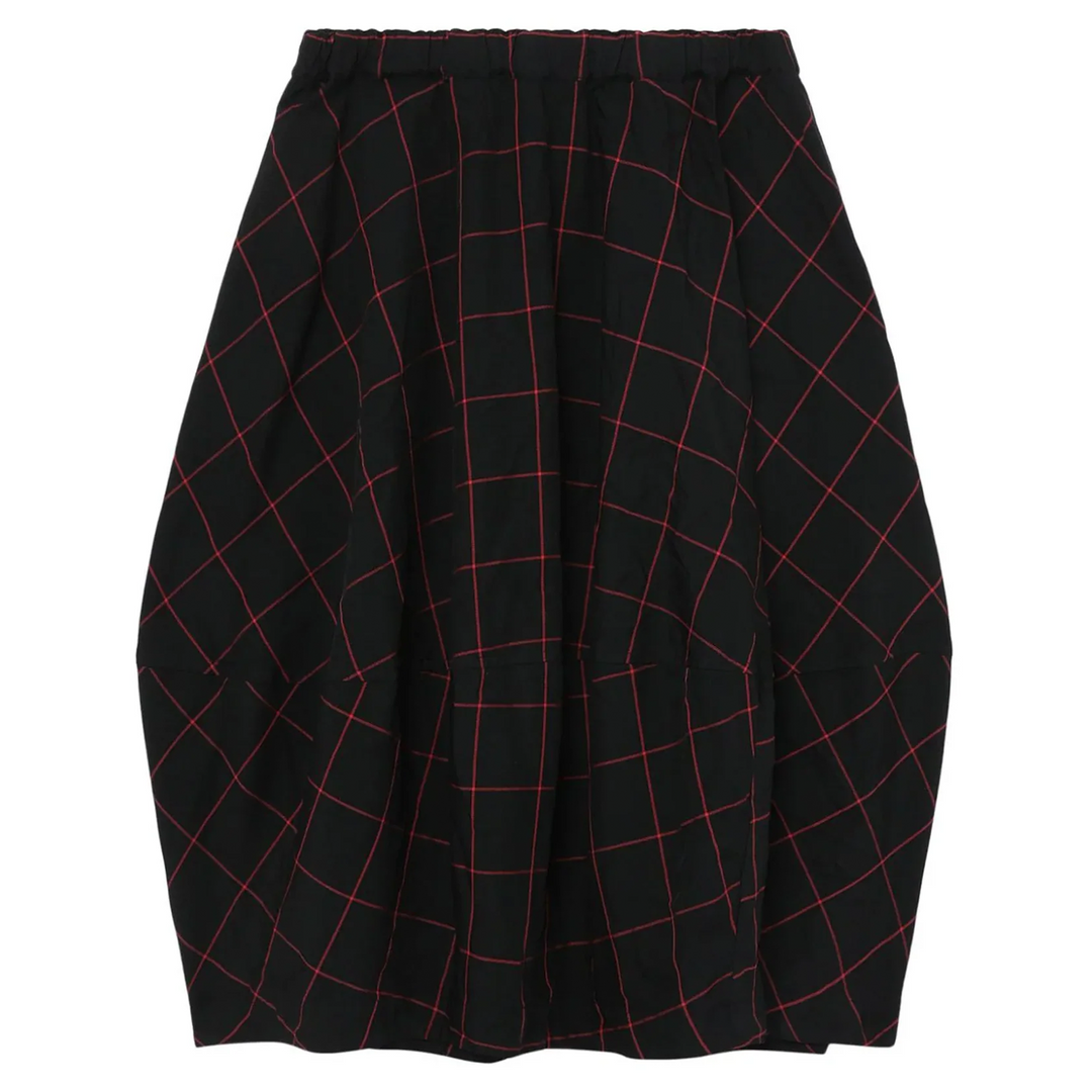 Windowpane Elastic Skirt