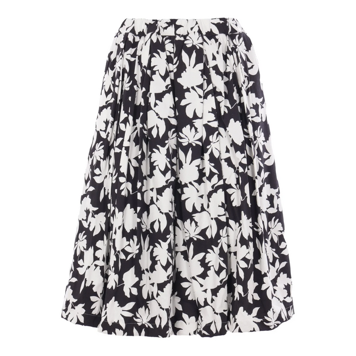 Cotton Pique Stretch Print Skirt
