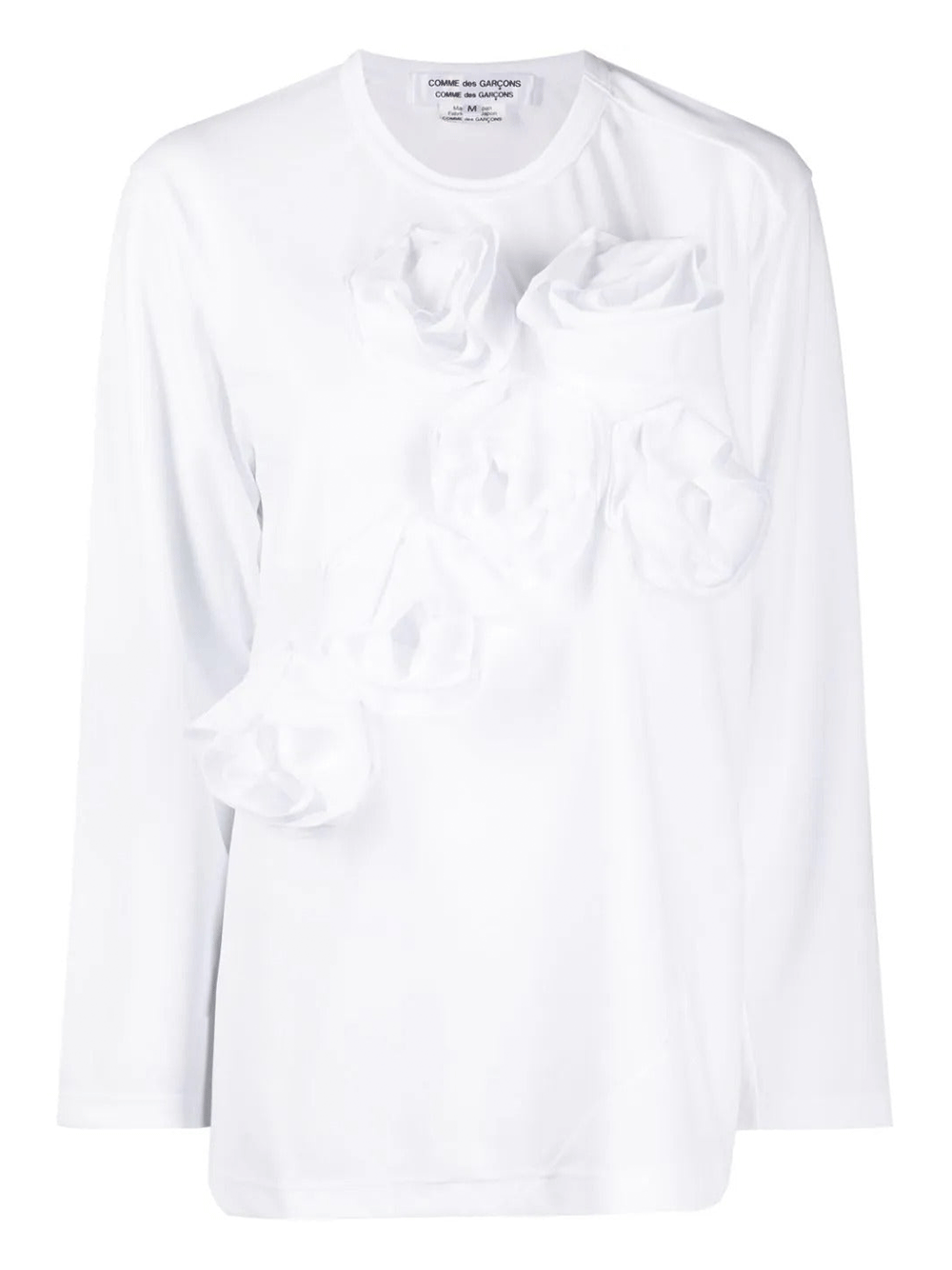 COMME-des-GARCONS-COMME-des-GARCONS-Floral-Applique-T-Shirt-White-1