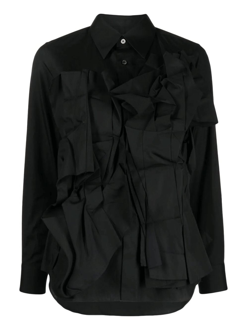 COMME-des-GARCONS-Folded-Front-Shirt-Black-1