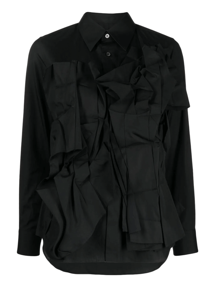 COMME-des-GARCONS-Folded-Front-Shirt-Black-1