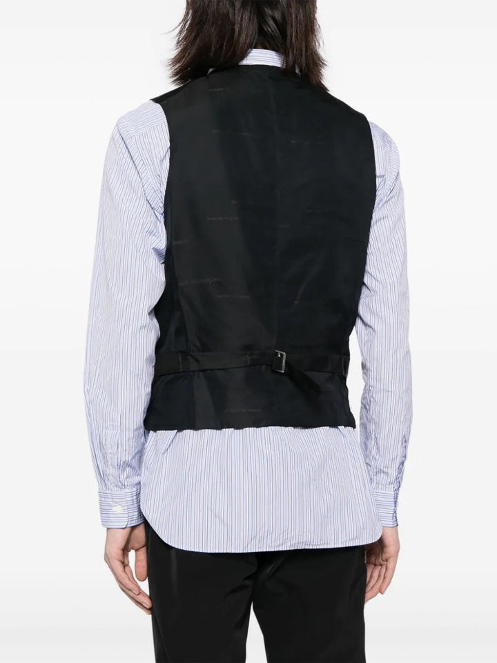 COMME-des-GARCONS-HOMME-DEUX-V-Neck-Button-Vest-Black-4