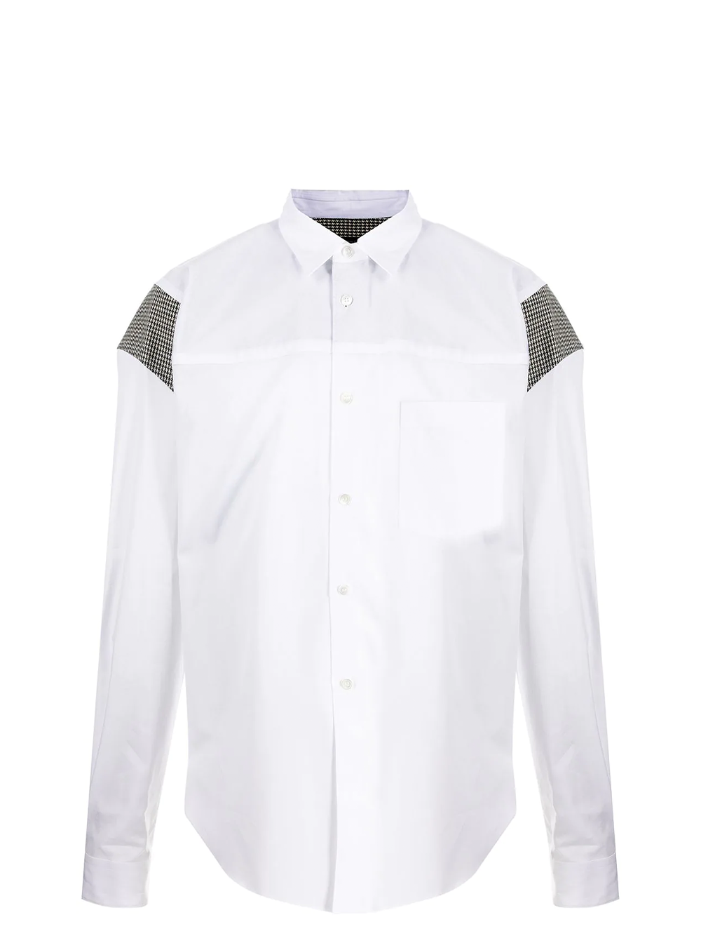 COMME des GARCONS HOMME PLUS Cotton Broad X Wool Houndstoot Shirt White 1
