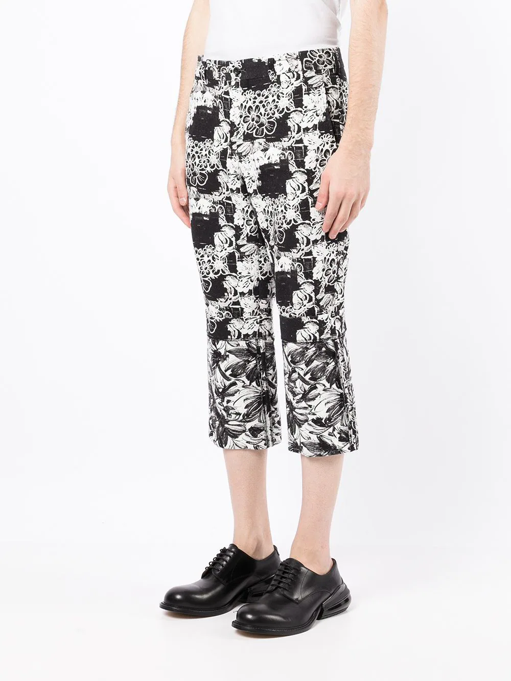 COMME des GARCONS HOMME PLUS Double-Sided Floral Pants White 3