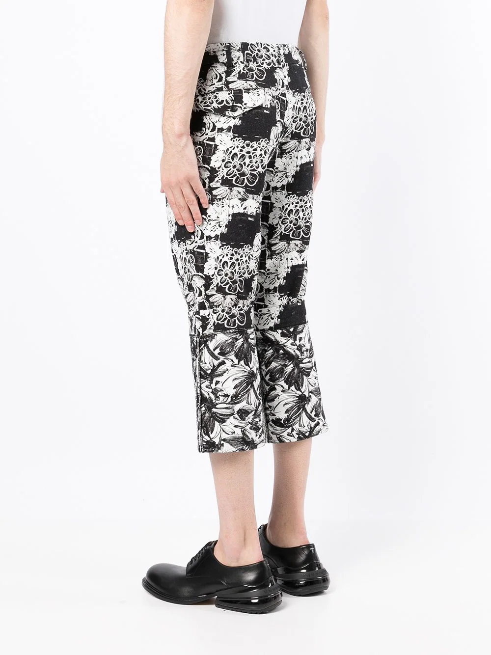 COMME des GARCONS HOMME PLUS Double-Sided Floral Pants White 4