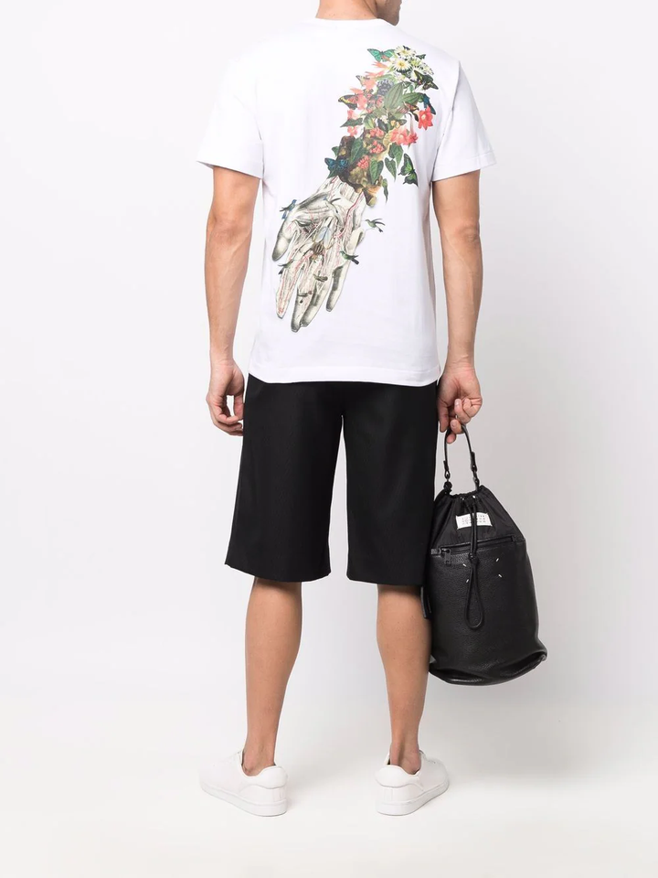 COMME des GARCONS HOMME PLUS Floral Hand Graphic T-Shirt White 2