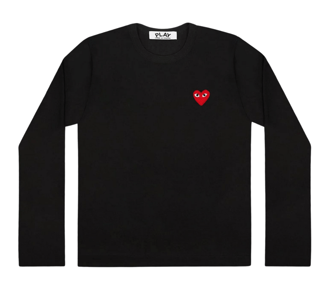 COMME-des-GARCONS-PLAY-Long-Sleeve-Tee-With-Red-Emblem-Men-Black-1