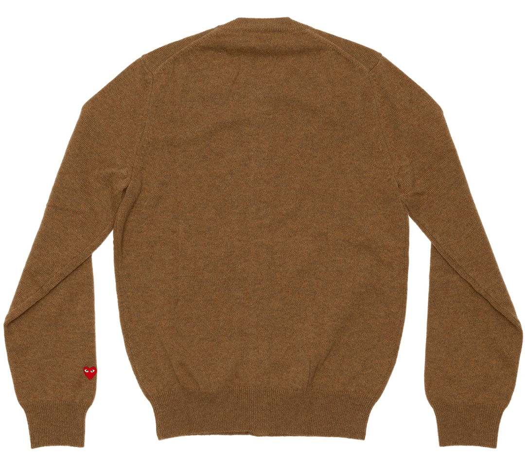 COMME-des-GARCONS-PLAY-Small-Red-Heart-Pastel-Cardigan-Women-Brown-2