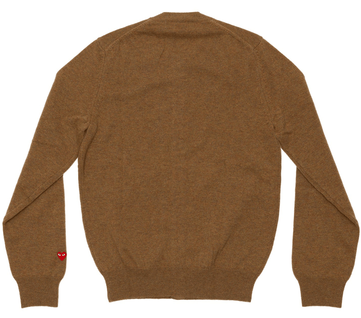 COMME-des-GARCONS-PLAY-Small-Red-Heart-Pastel-Cardigan-Women-Brown-2