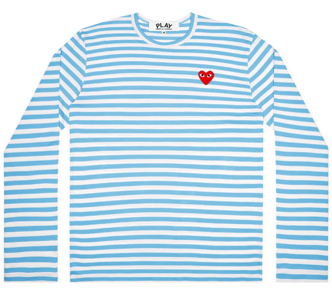 Light Blue Long Sleeve Striped Tee Unisex