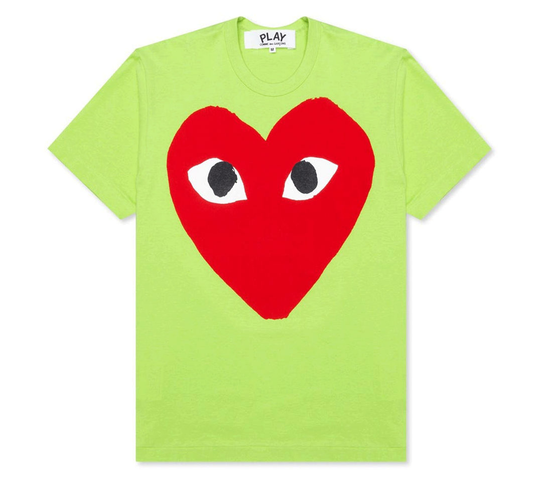 Light Green Tee With Big Red Heart Women