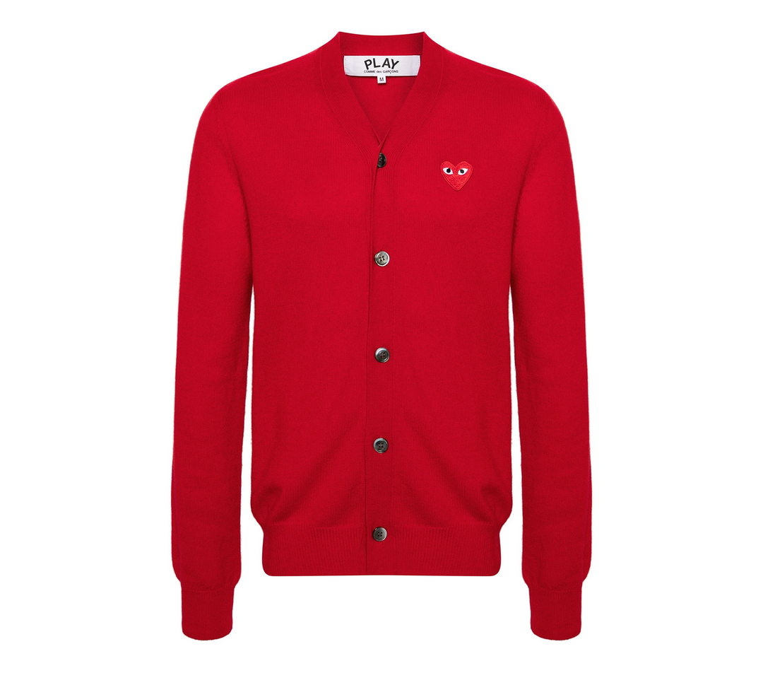 V-Neck Cardigan Red Emblem Unisex