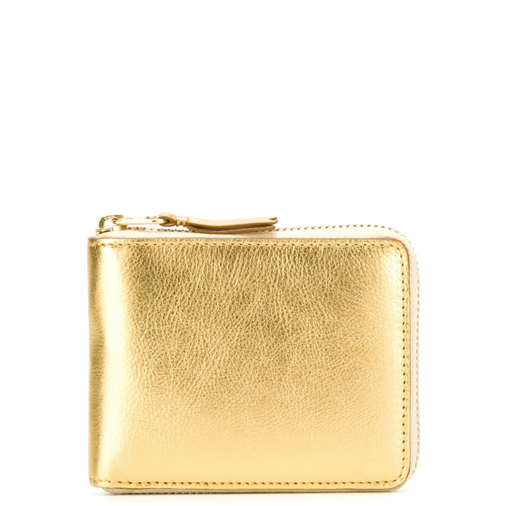 Gold And Silver U Zip Wallet