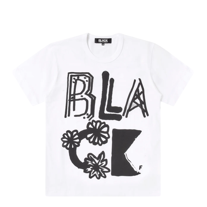 Black Graphic Flower Print Tee