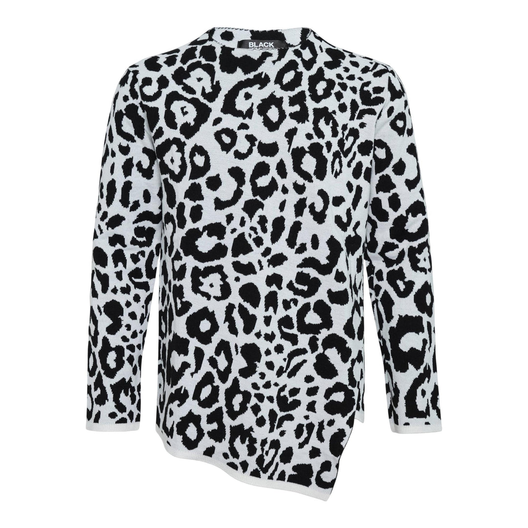 Club21 - COMME des GARCONS BLACK - Jacquard Leopard Pattern Knit Top - KNIT TOPS - White