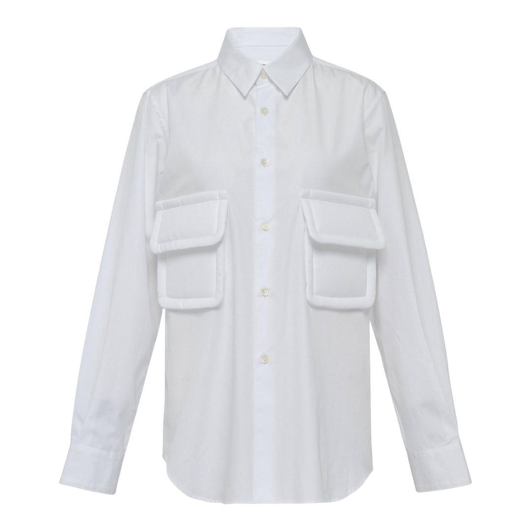 Club21 - COMME des GARCONS COMME des GARCONS - Decorative Pocket Long Sleeve Shirt - BLOUSES - White