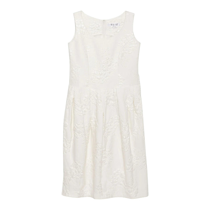 Club21 - COMME des GARCONS COMME des GARCONS - Floating Jacquard Flower Patterned Dress - WOVEN DRESSES - White