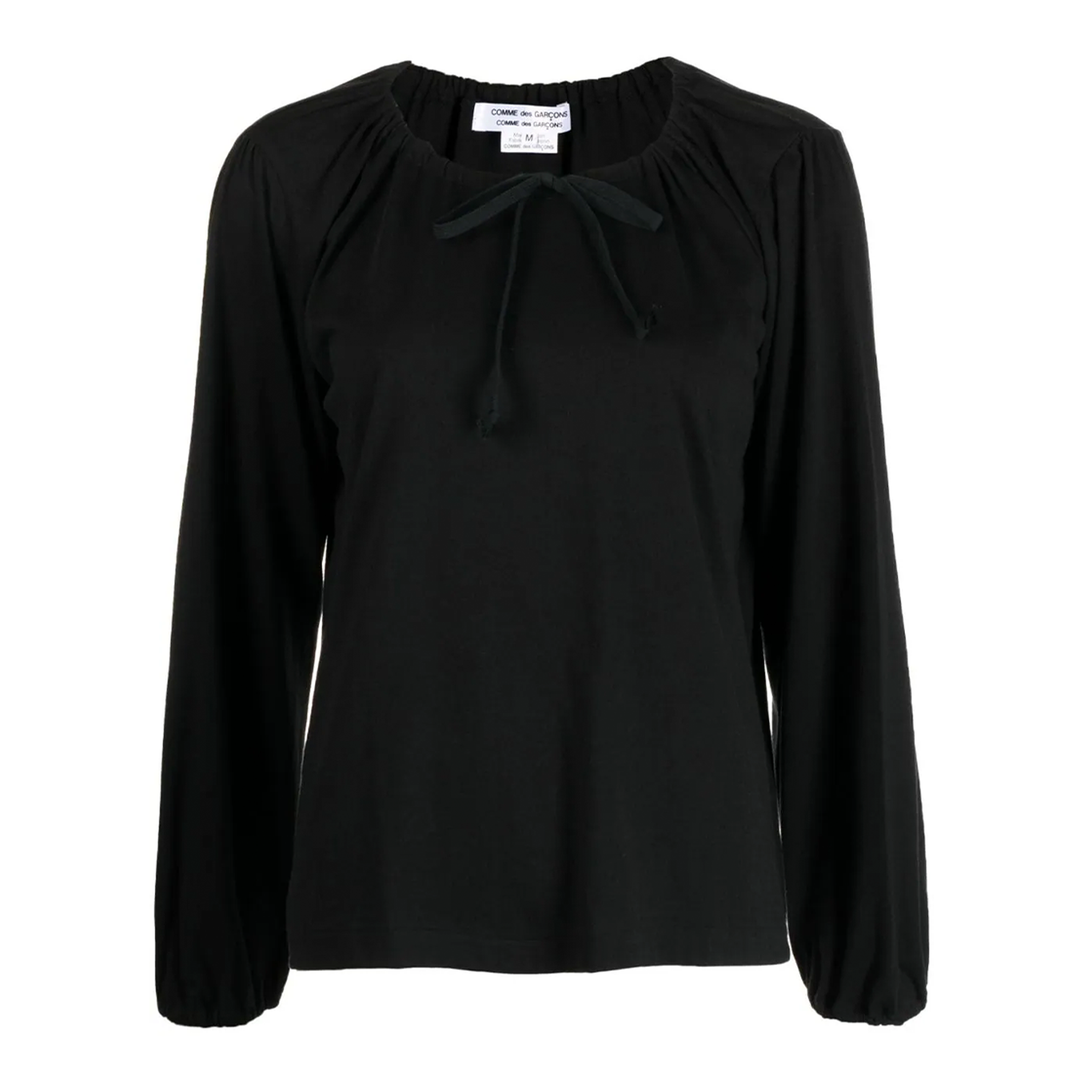 Round Ribbon Collar Top