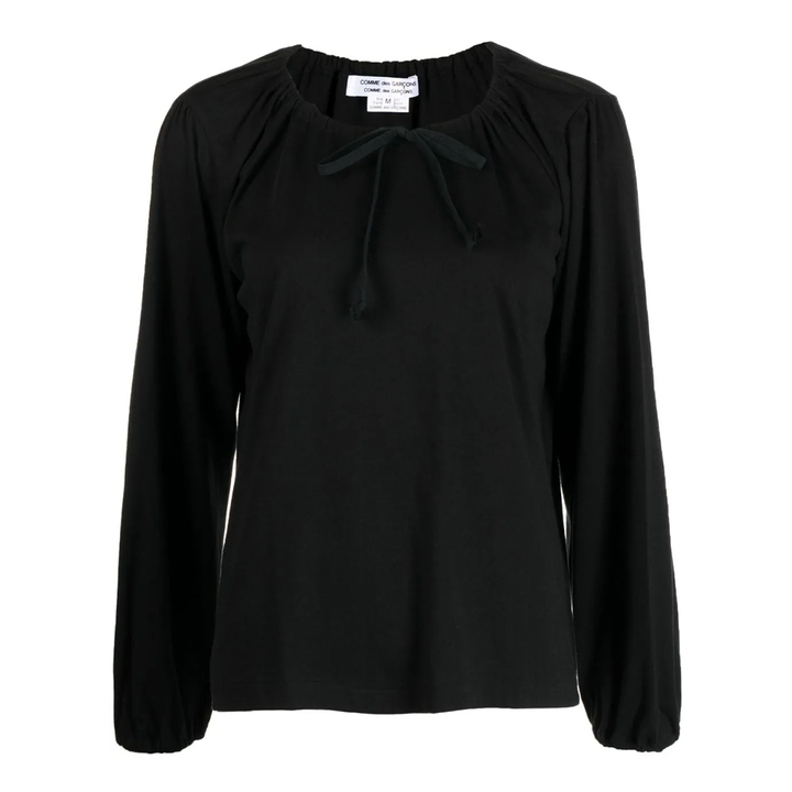 Round Ribbon Collar Top
