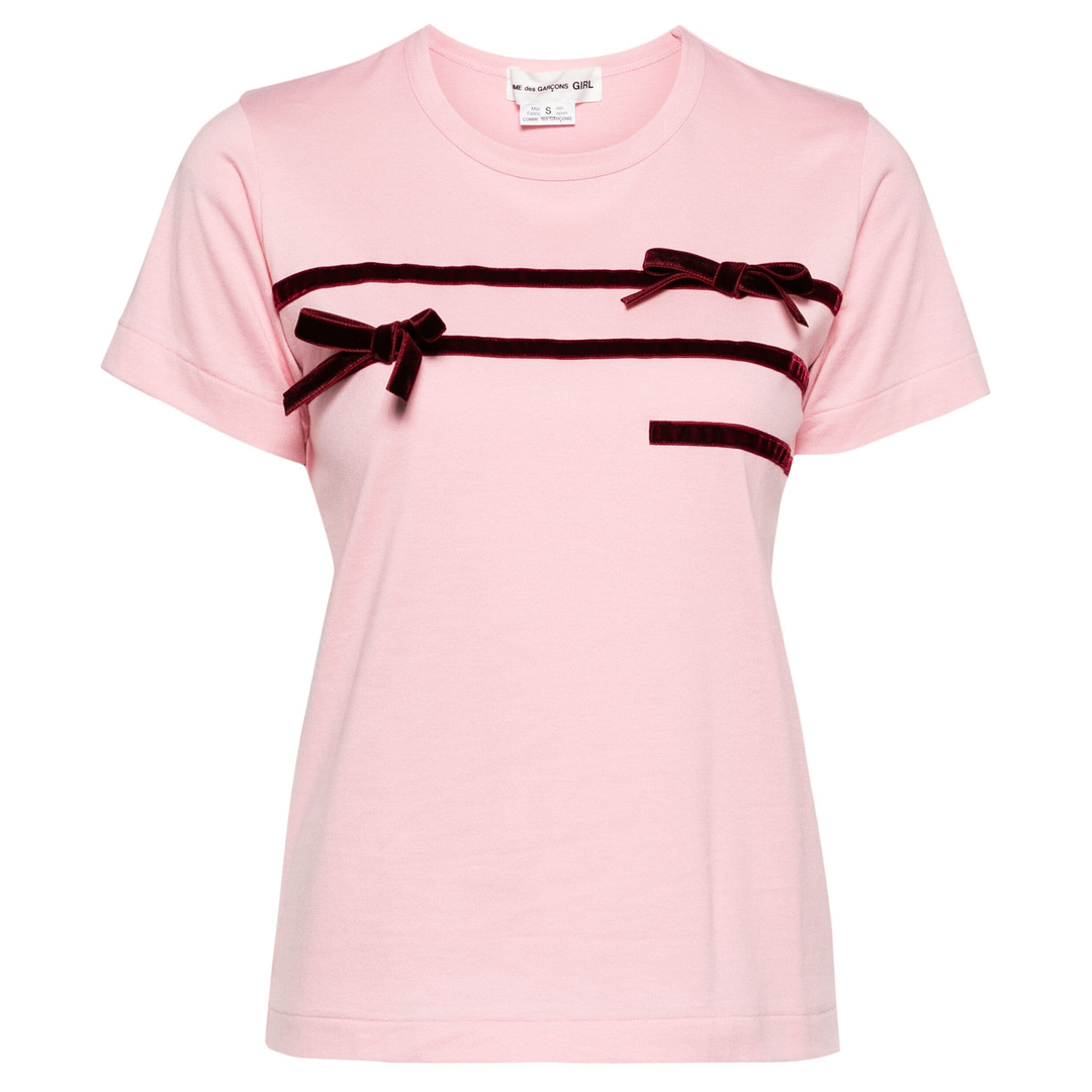 COMME_des_GARCONS_GIRL_Velveteen_Ribbon_T-Shirt_Pink