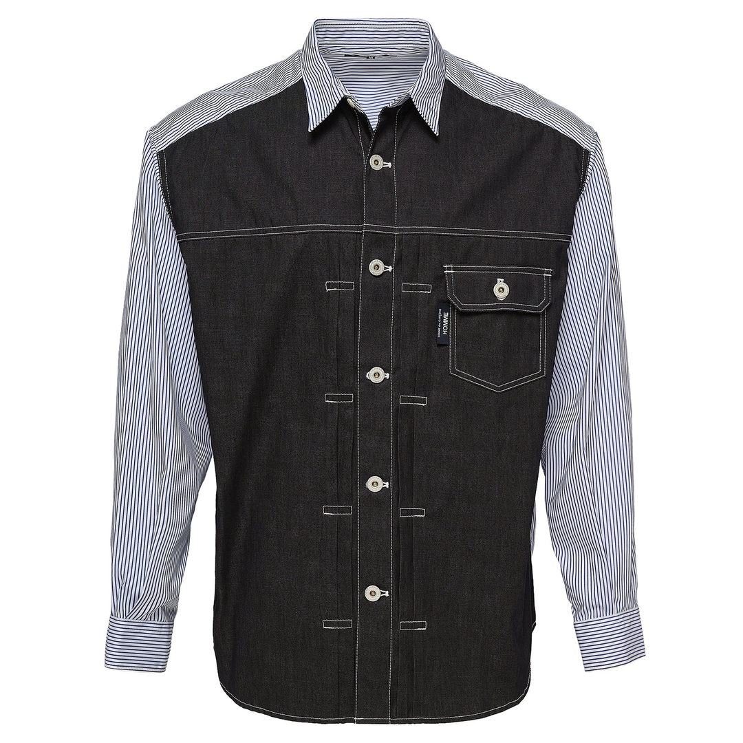 COMME_des_GARCONS_HOMME_Cotton_Stripes_Denim_Shirt_Multi