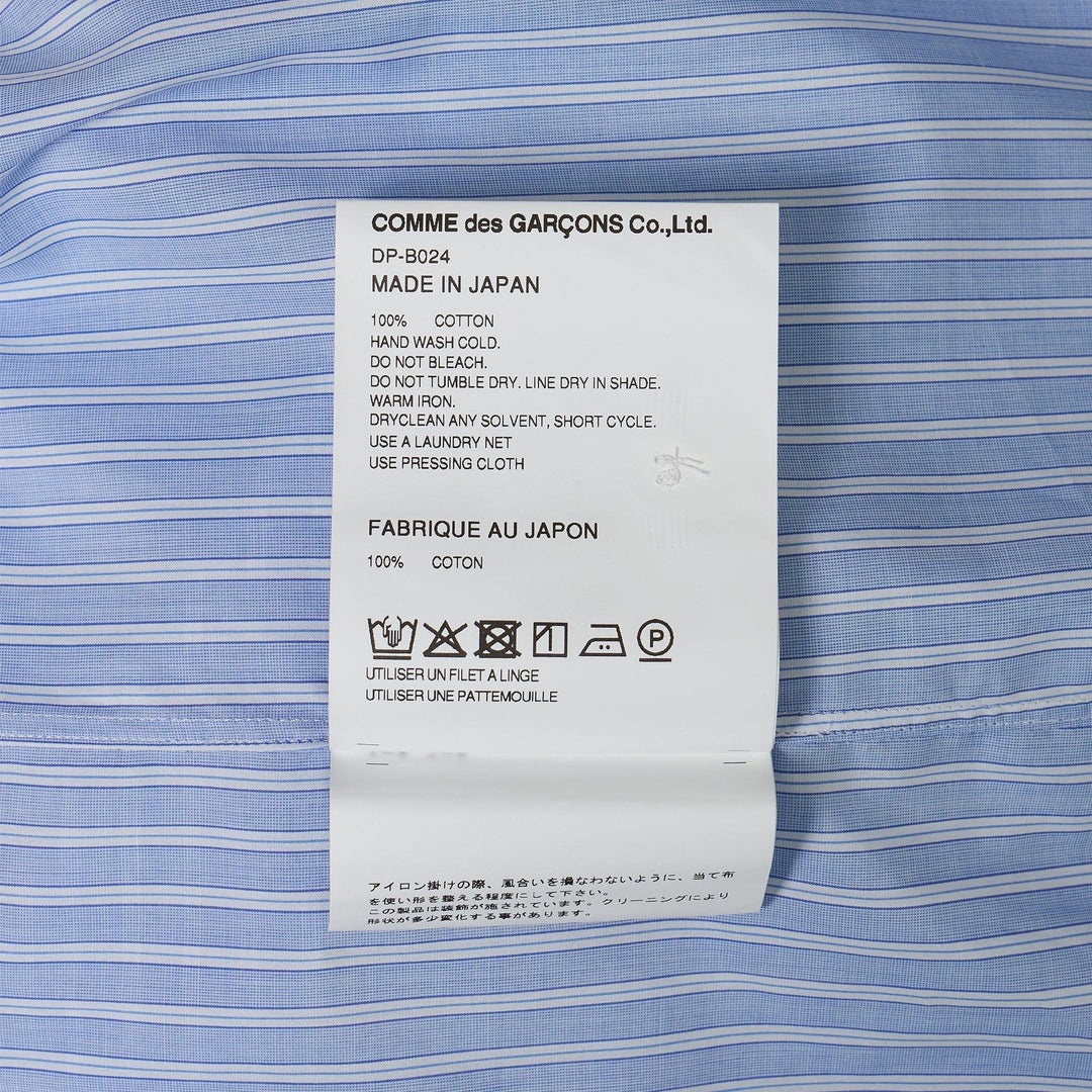 Club21 - COMME des GARCONS HOMME DEUX - Cotton Broad Stripe Rose Long Sleeve Shirt - SHIRTS - Blue
