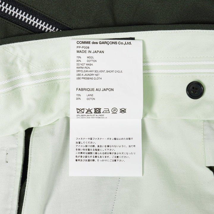 Club21 - COMME des GARCONS HOMME PLUS - Wool Cotton Back Satin Pants - SHORTS - Khaki
