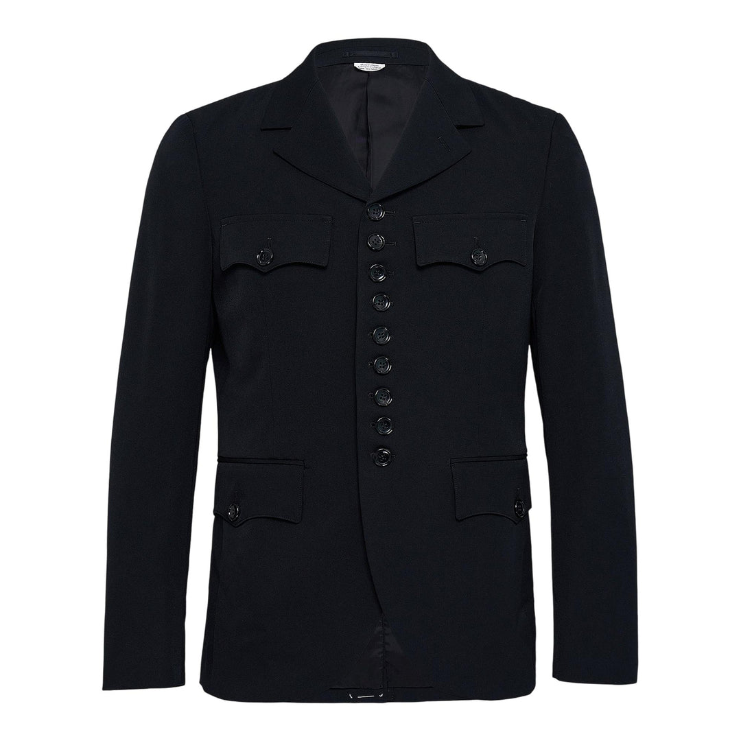 Club21 - COMME des GARCONS HOMME PLUS - Wool Gabardine Button Up Jacket - JACKETS - Black