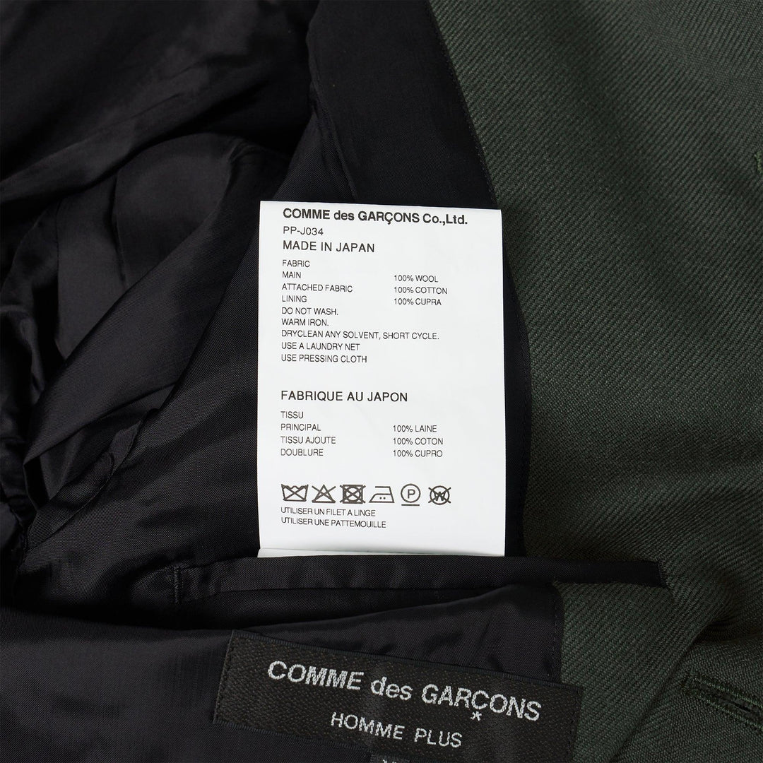 Club21 - COMME des GARCONS HOMME PLUS - Wool Gariserge X Cotton Chino Jacket - JACKETS - Khaki