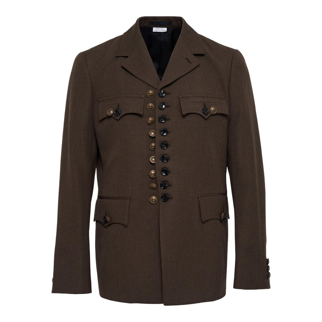 Club21 - COMME des GARCONS HOMME PLUS - Wool Top Thick Double-Breasted Jacket - JACKETS - Brown