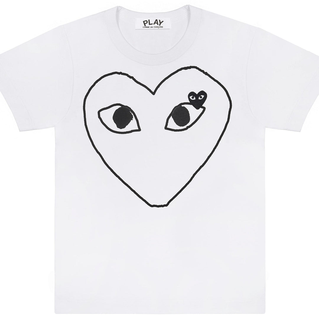 COMME des GARCONS PLAY Black Outline Tee Men White 1