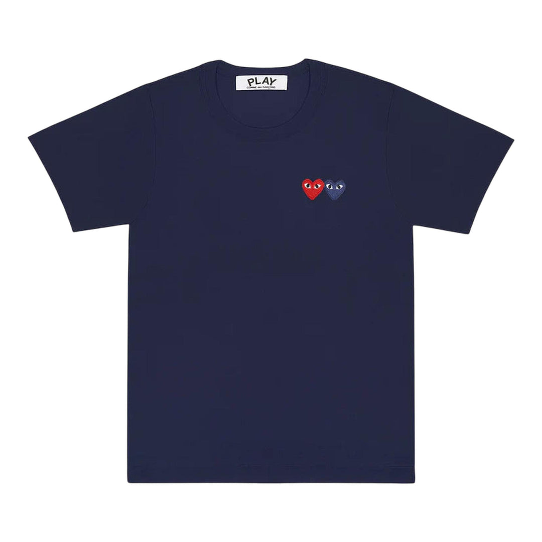 Club21 - COMME des GARCONS PLAY - Double Heart Tee Unisex - TEES - Navy