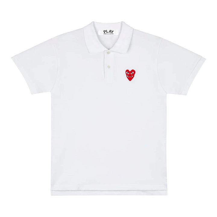COMME-des-GARCONS-PLAY-Heart-On-Heart-Emblem-Polo-Tee-Women-White-1