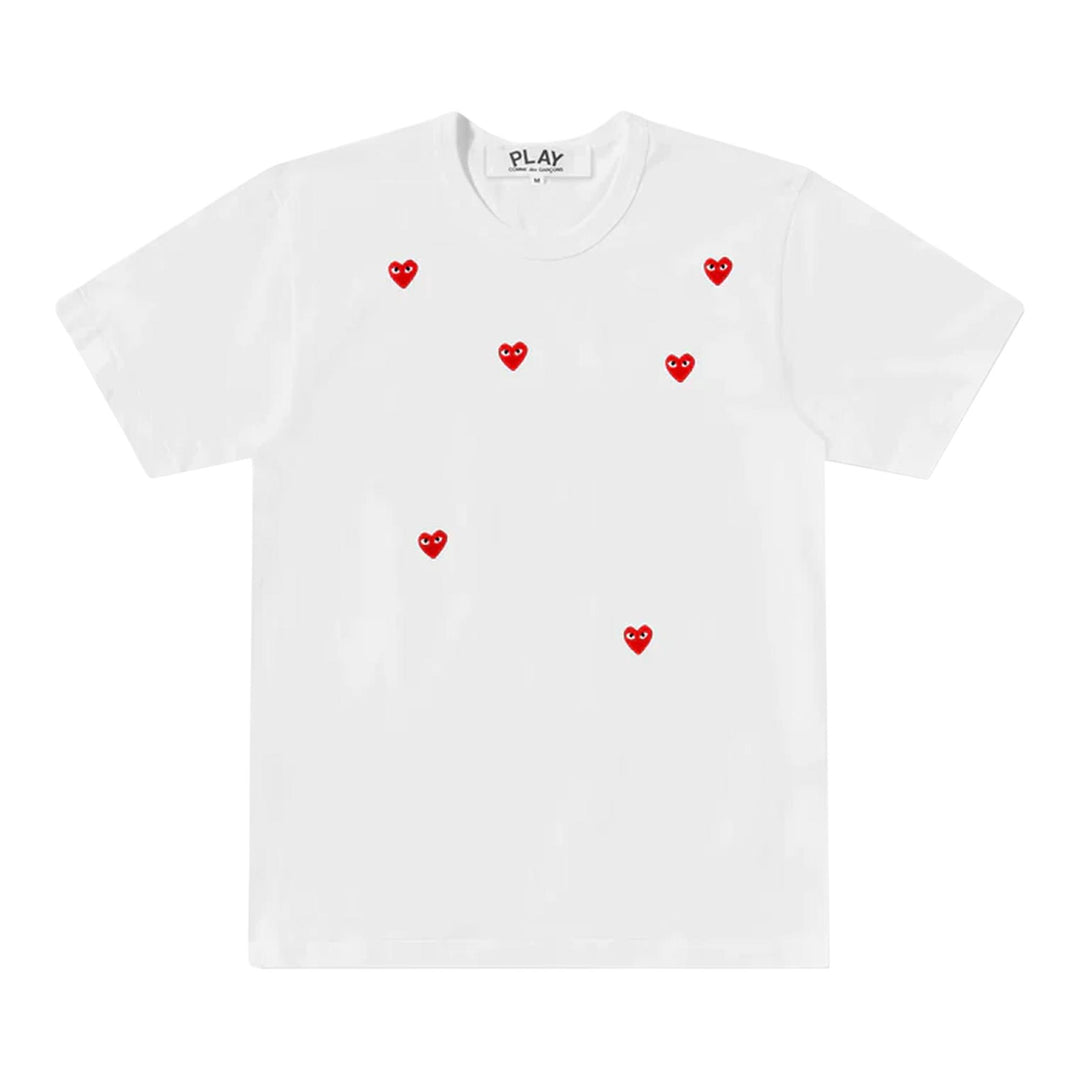 Club21 - COMME des GARCONS PLAY - Multi Red Heart Logo T-Shirt Unisex - TEES - White